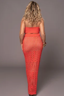 JLUXLABEL Coral Caribbean Skies Skirt Set