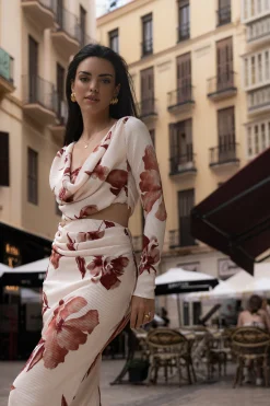 JLUXLABEL Cream Floral Haidyn Skirt Set