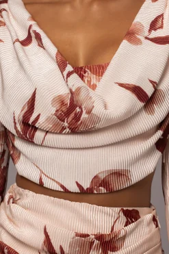 JLUXLABEL Cream Floral Haidyn Skirt Set
