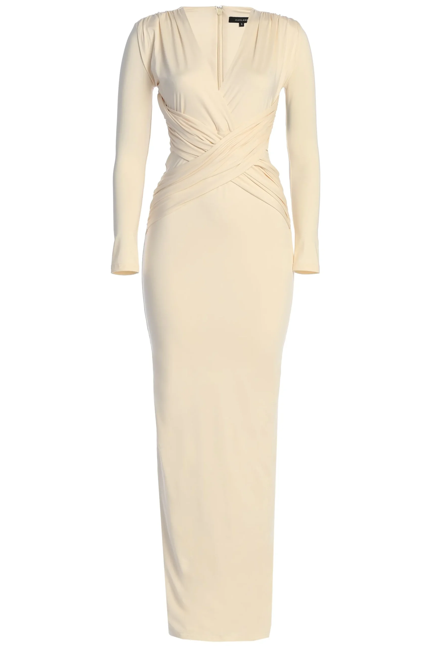 JLUXLABEL Cream Rowan Plunge Maxi Dress