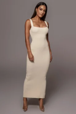 JLUXLABEL Cream Siren Sweater Dress