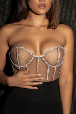 JLUXLABEL Dark Limited Edition Rhinestone Crystal Corset
