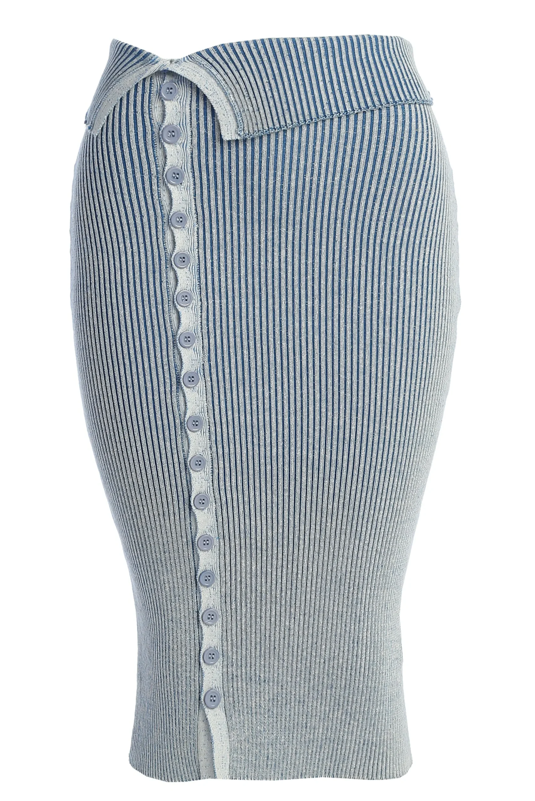 JLUXLABEL Denim/White Over The Top Skirt