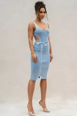 JLUXLABEL Denim/White Over The Top Skirt