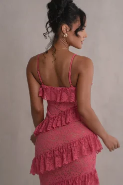 JLUXLABEL Fuchsia Feeling Of Forever Ruffle Dress