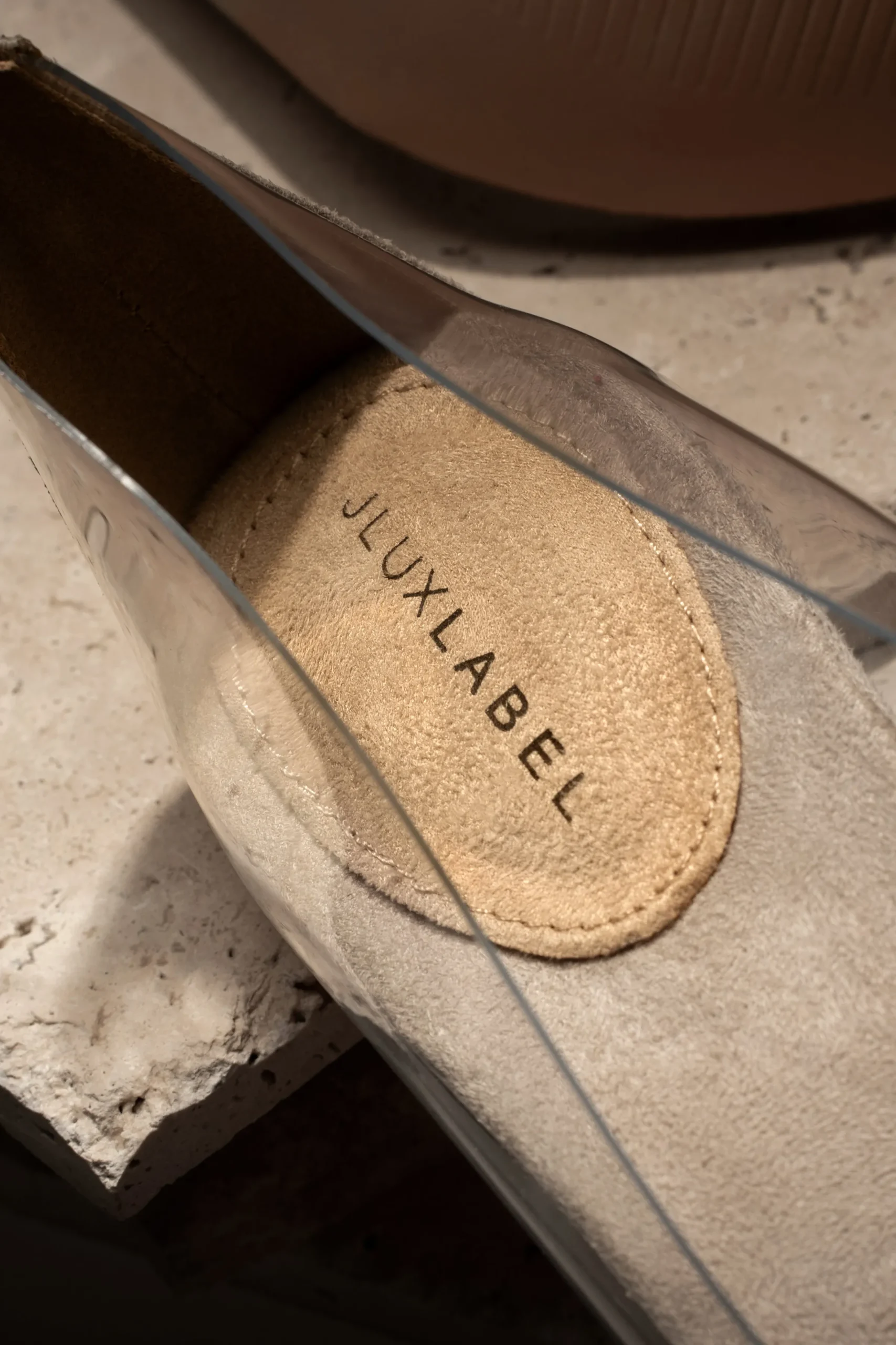 JLUXLABEL Glass Doll Clear Pumps