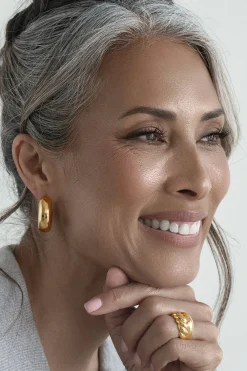 JLUXLABEL Gold Caris Mini Hoop Earrings