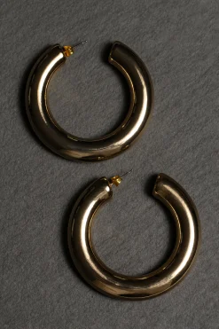 JLUXLABEL Gold Cinema Hoop Earrings
