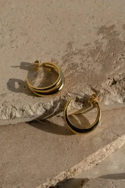 JLUXLABEL Gold Eastwood Hoop Earrings