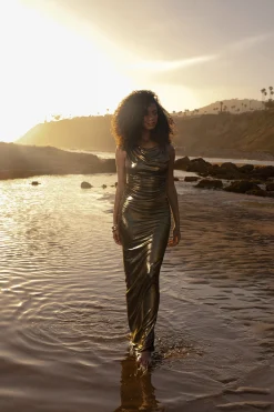 JLUXLABEL Gold First Dance Metallic Skirt Set