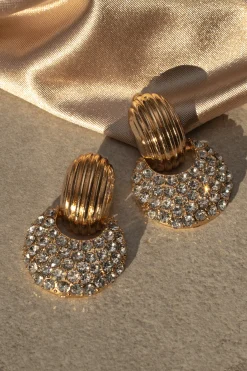 JLUXLABEL Gold Hope Paved Earrings