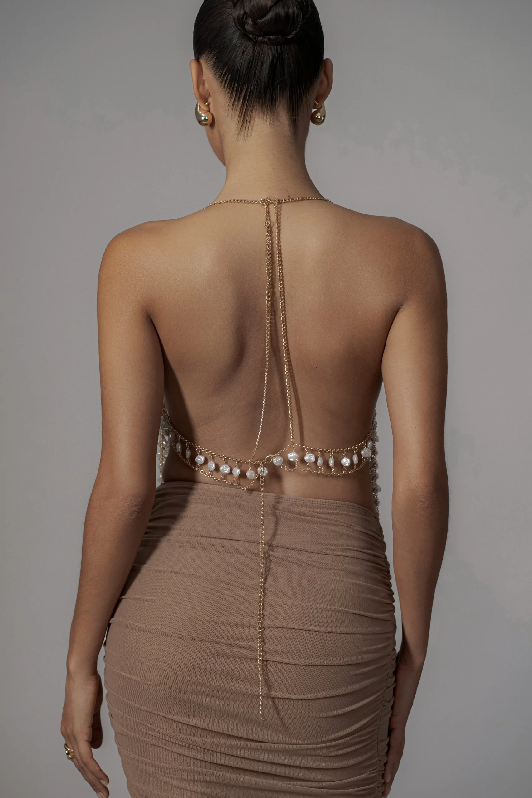 JLUXLABEL Gold Into The Sea Pearl Top