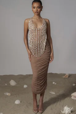 JLUXLABEL Gold Into The Sea Pearl Top
