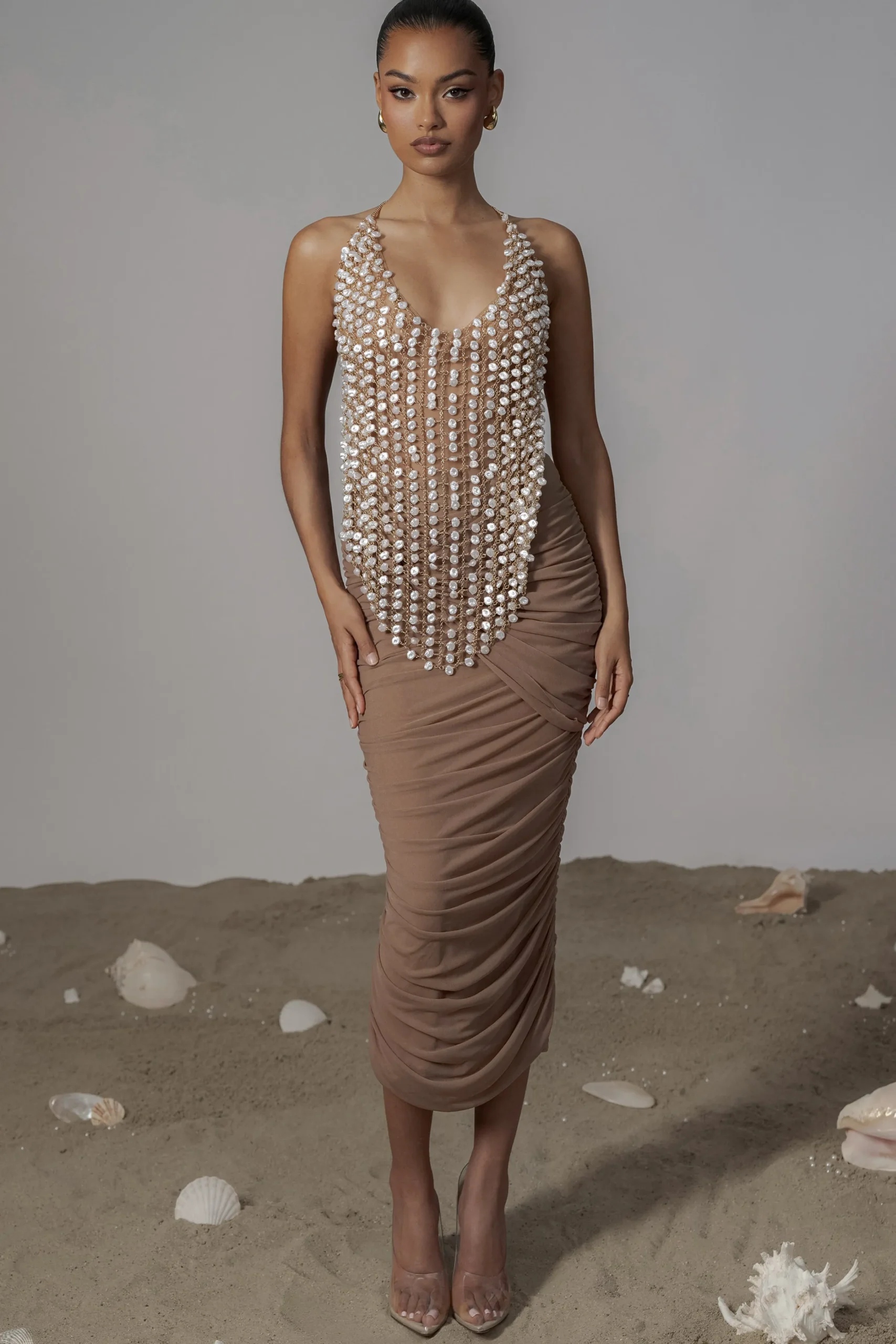 JLUXLABEL Gold Into The Sea Pearl Top
