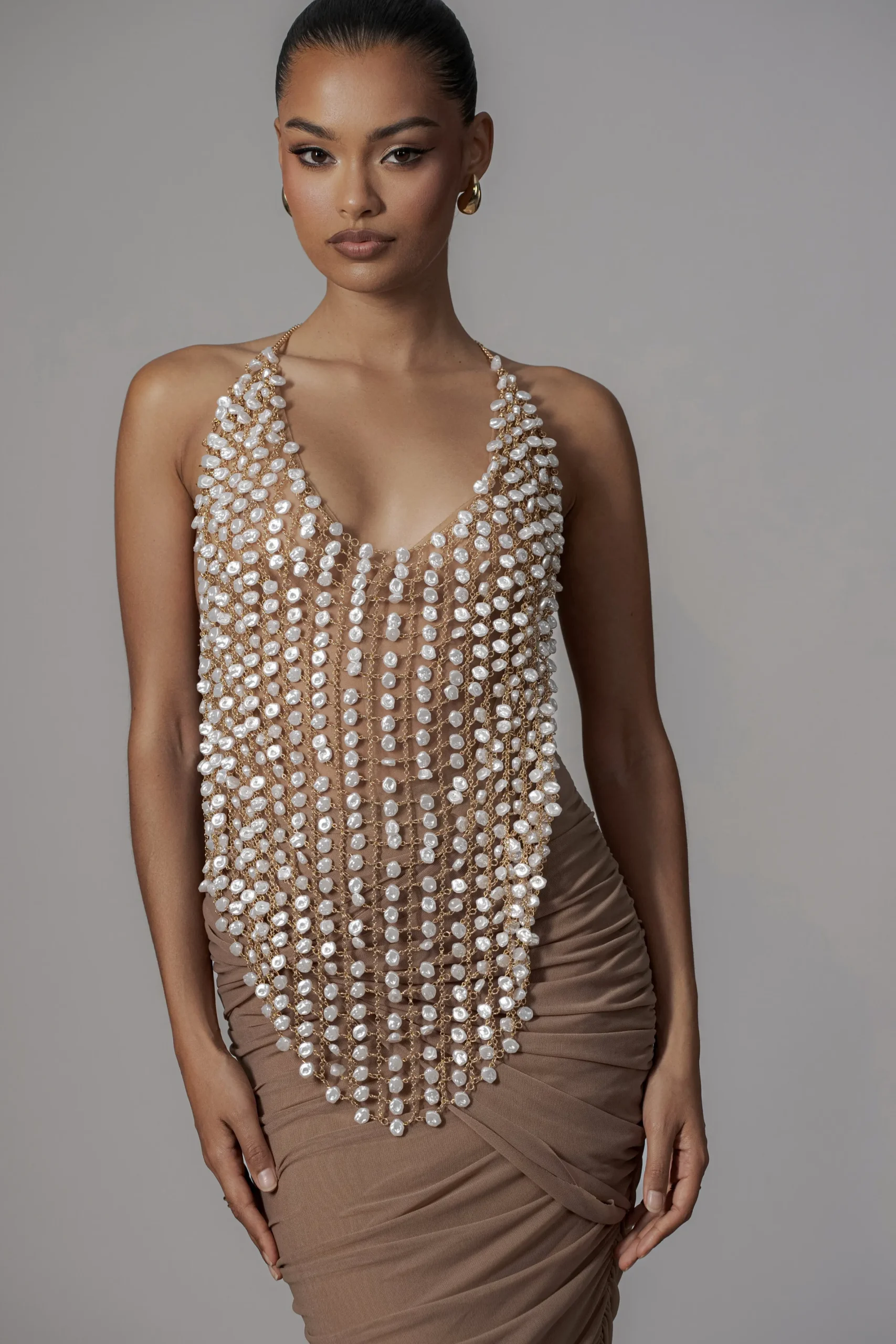 JLUXLABEL Gold Into The Sea Pearl Top