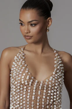 JLUXLABEL Gold Into The Sea Pearl Top