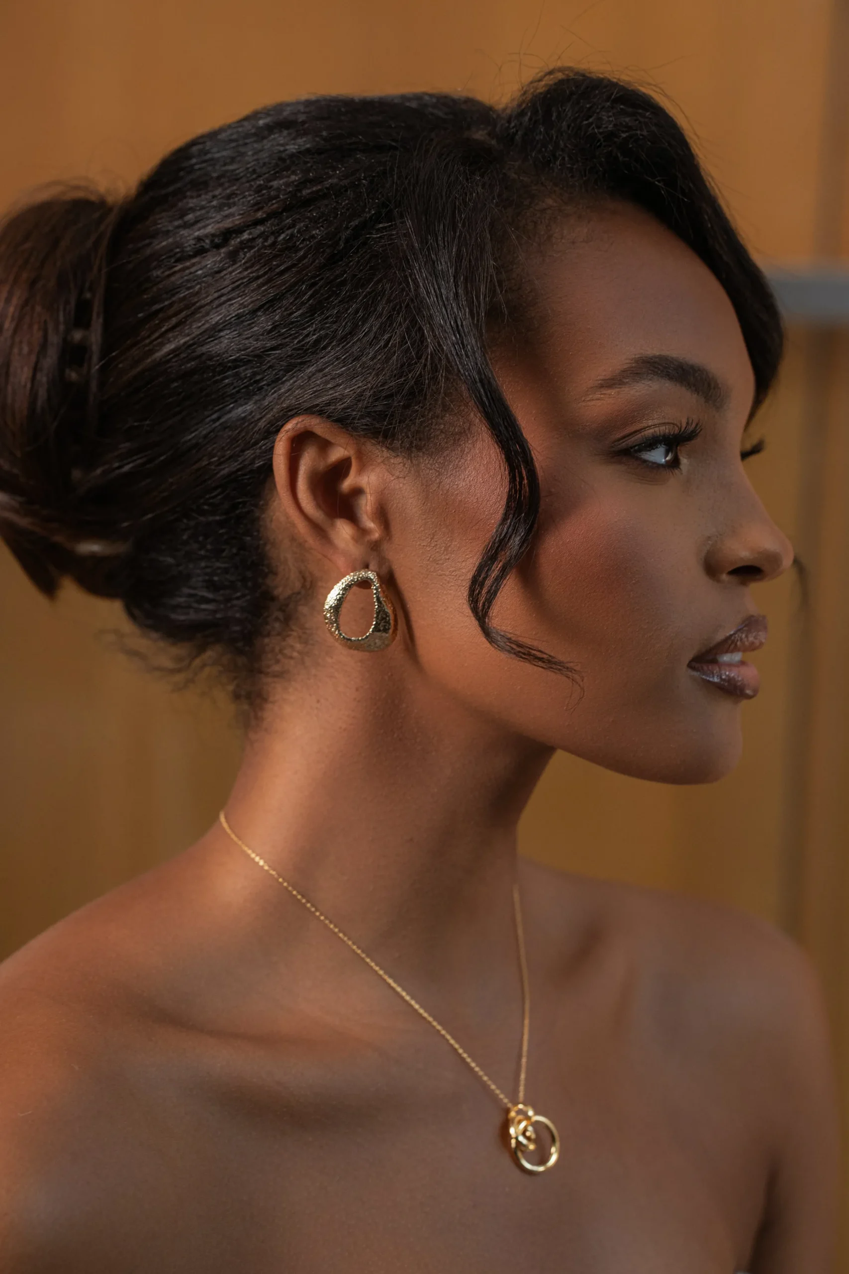 JLUXLABEL Gold Leigh Texture Earrings