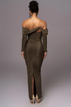 JLUXLABEL Gold Serina Maxi Dress