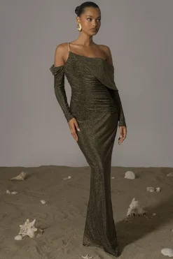 JLUXLABEL Gold Serina Maxi Dress