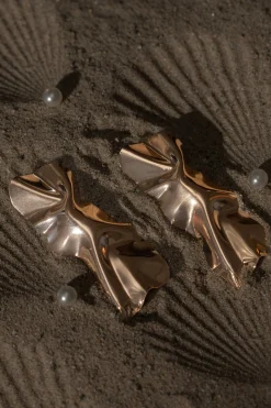 JLUXLABEL Gold Talia Crumpled Earrings