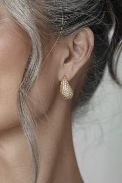 JLUXLABEL Gold Timeless Paved Earrings
