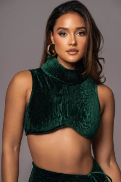 JLUXLABEL Green Chosen One Velvet Skirt Set