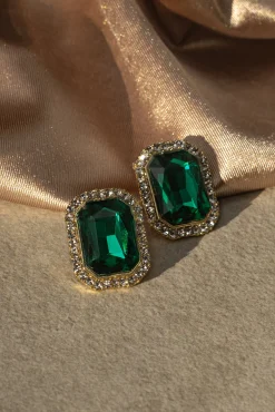 JLUXLABEL Green Emerald Earrings