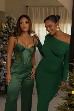 JLUXLABEL Green Incomparable Lace Bodysuit