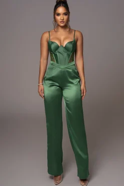 JLUXLABEL Green Incomparable Lace Bodysuit
