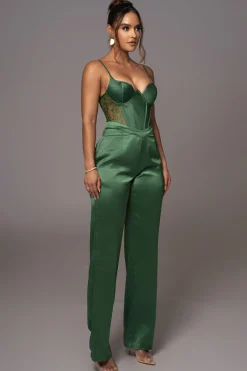 JLUXLABEL Green Incomparable Lace Bodysuit