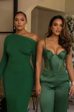 JLUXLABEL Green Incomparable Lace Bodysuit