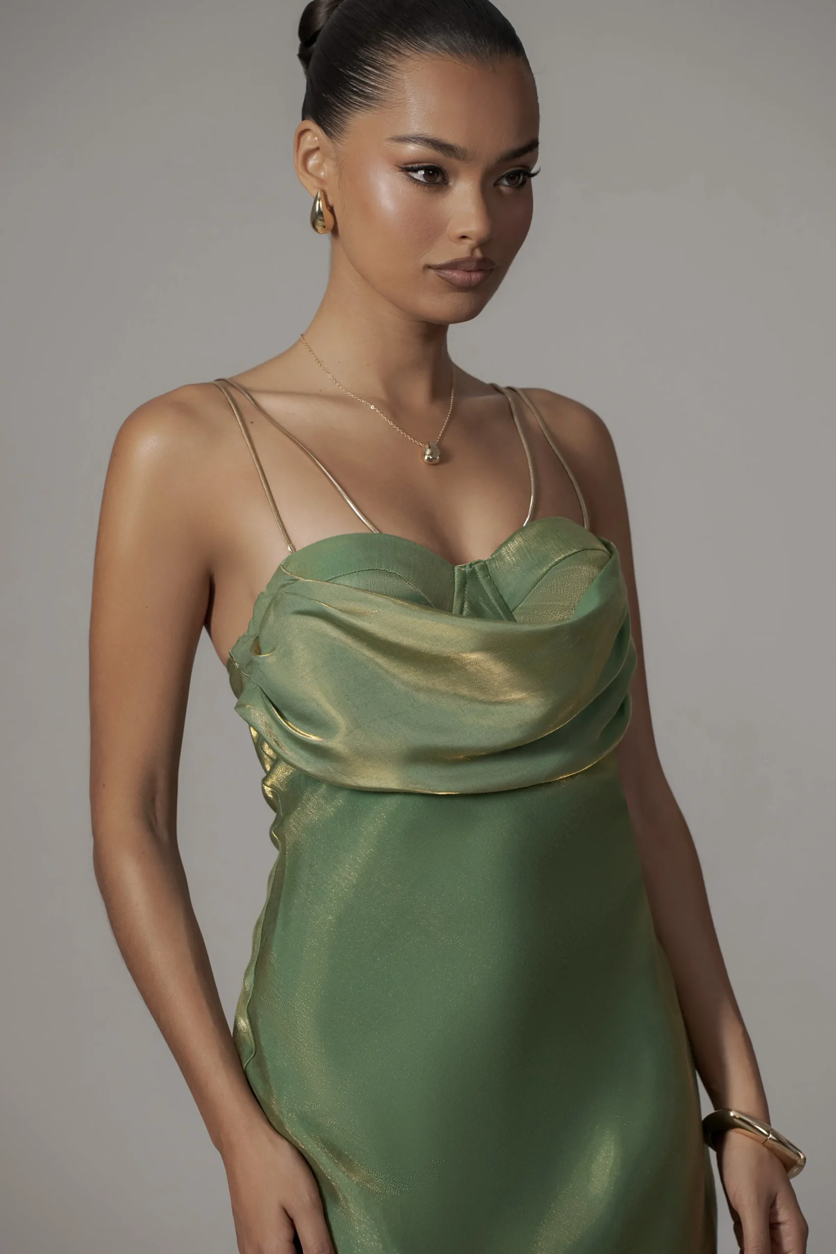 JLUXLABEL Green Iridescent Visions Of You Dress