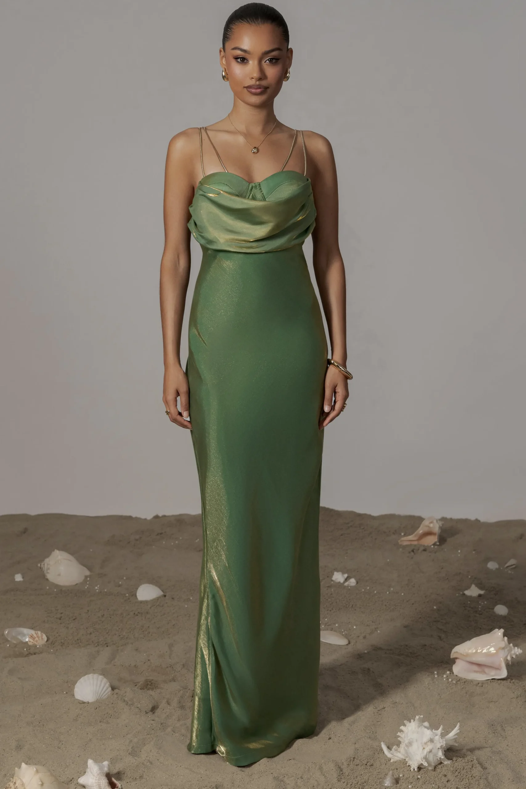 JLUXLABEL Green Iridescent Visions Of You Dress