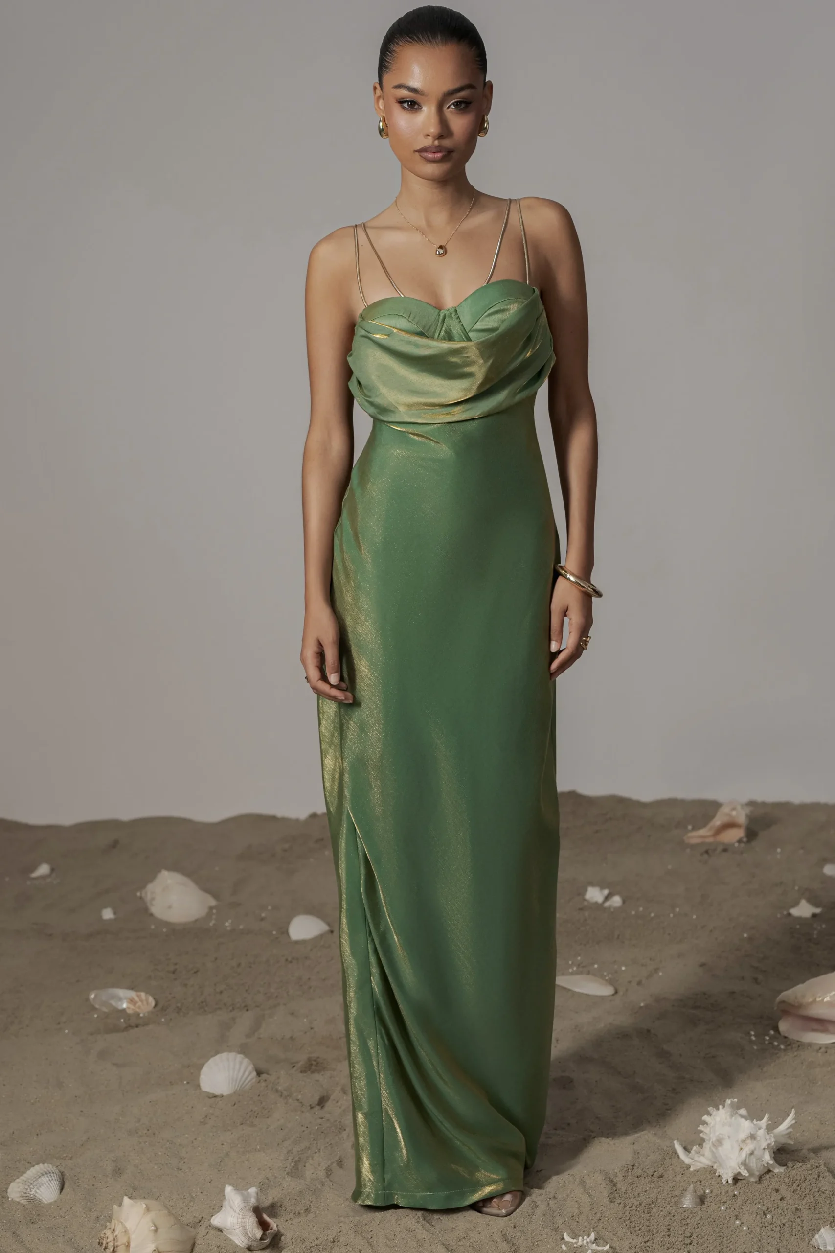 JLUXLABEL Green Iridescent Visions Of You Dress