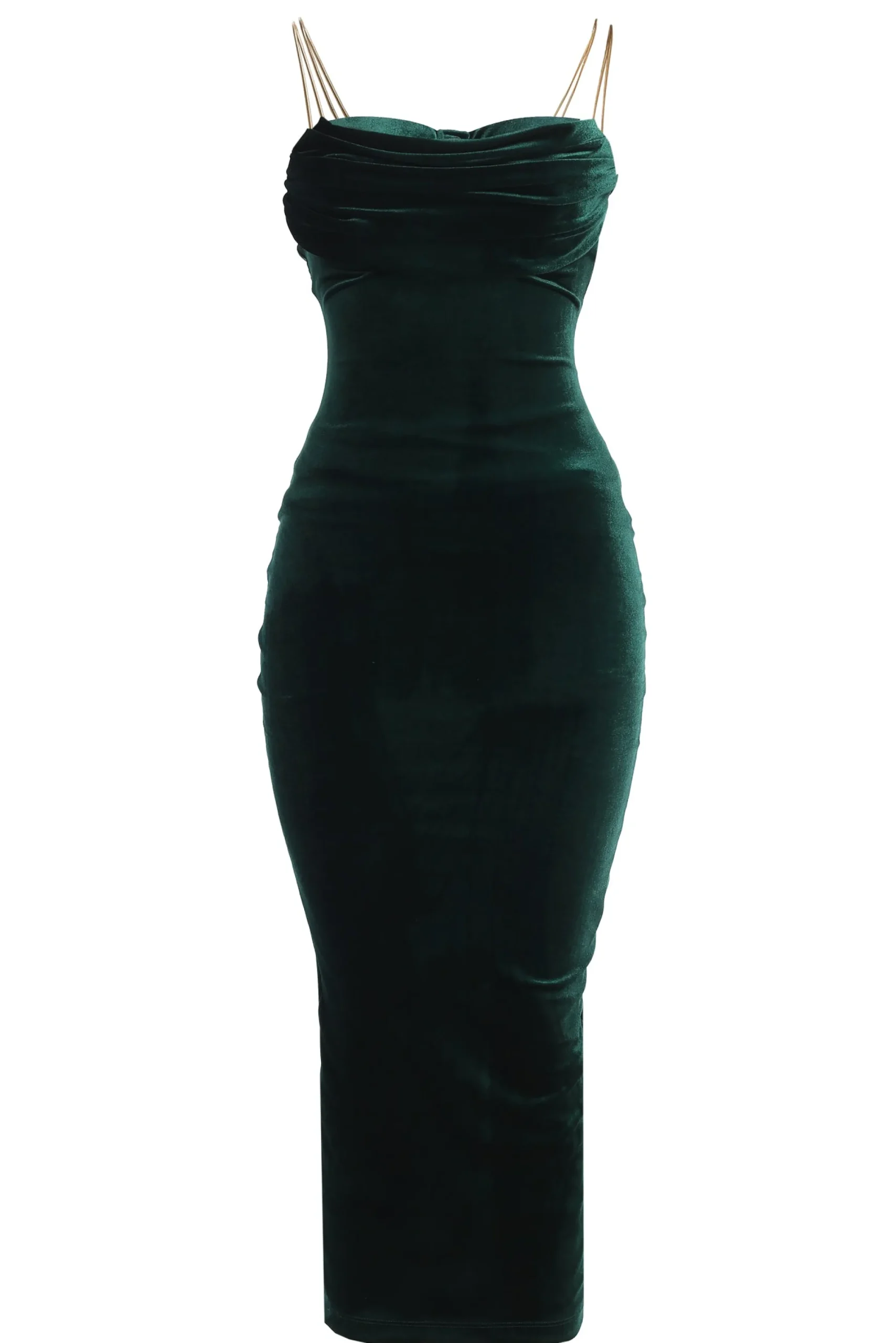 JLUXLABEL Green JOSANNA VELVET MIDI DRESS