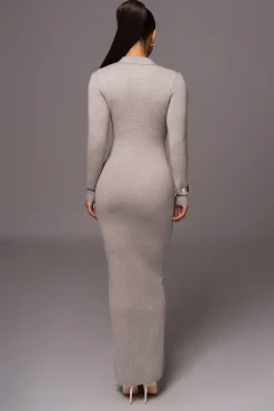 JLUXLABEL Grey Bellinda Collar Maxi Dress