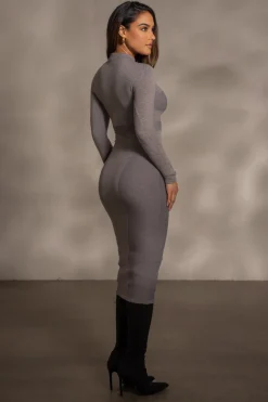 JLUXLABEL Grey Dakotah Midi Dress