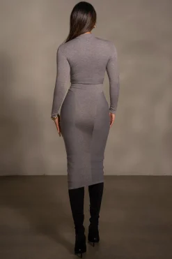 JLUXLABEL Grey Dakotah Midi Dress
