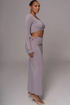 JLUXLABEL Grey Geneva Skirt Set