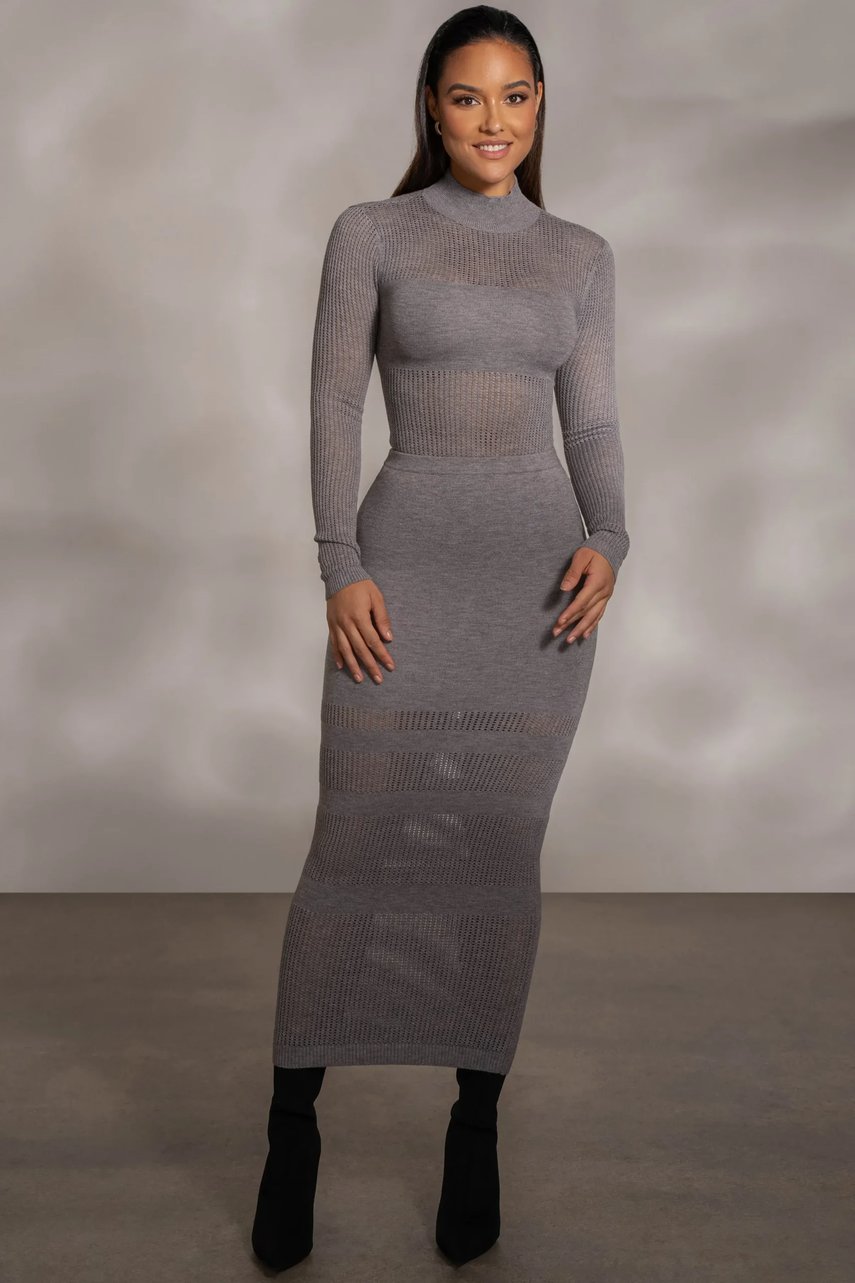 JLUXLABEL Grey Klaudette Knit Bodysuit