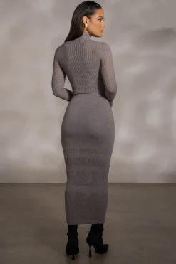 JLUXLABEL Grey Lina Knit Maxi Skirt