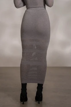 JLUXLABEL Grey Lina Knit Maxi Skirt
