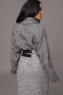 JLUXLABEL Grey New Beginnings Oversized Turtleneck