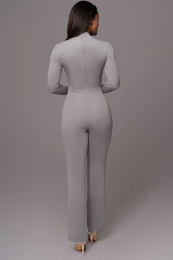 JLUXLABEL Grey Noel Sweater Knit Jumpsuit