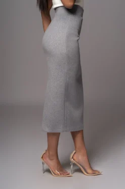 JLUXLABEL Grey Nostalgia High Waist Skirt