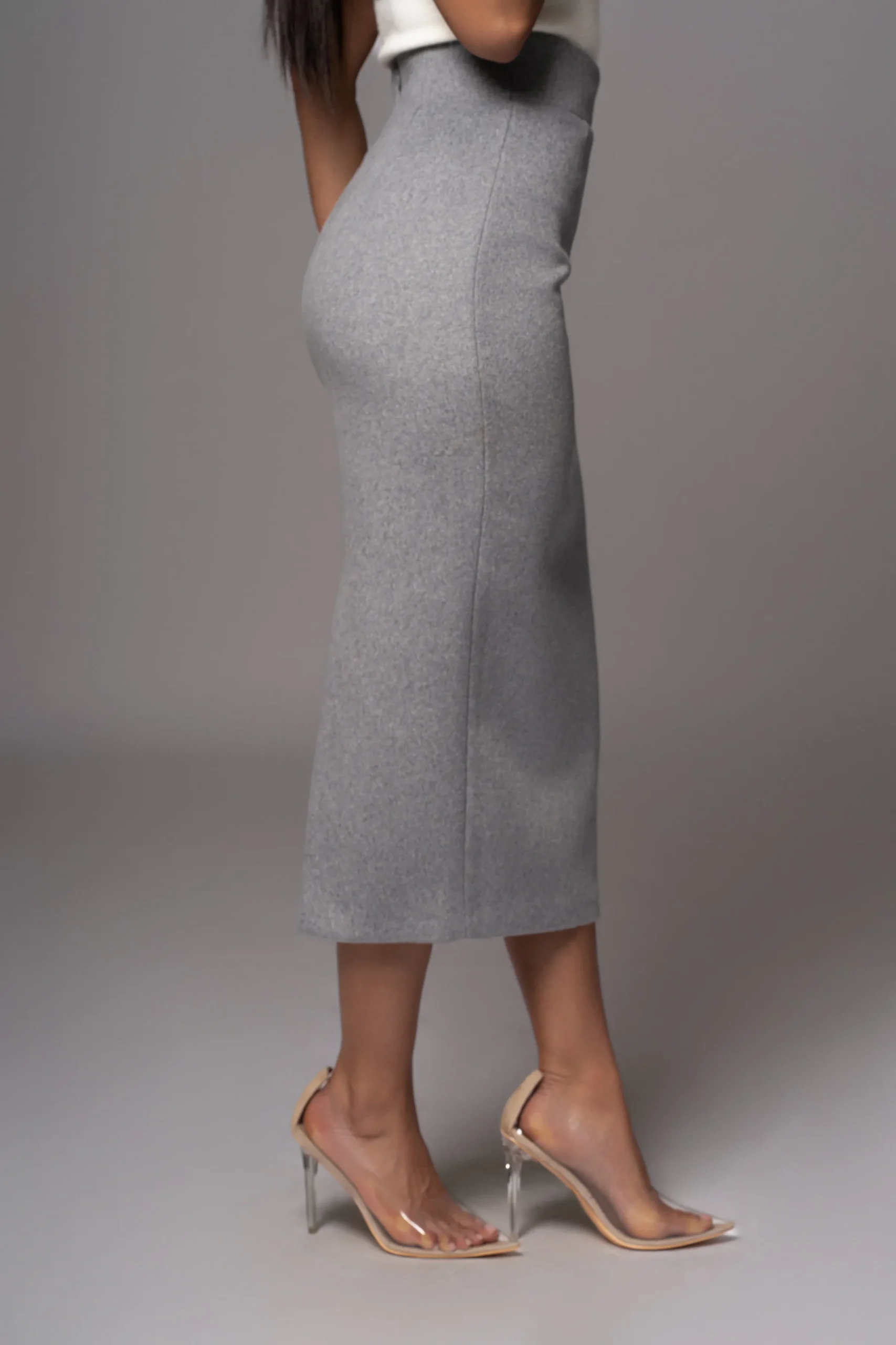 JLUXLABEL Grey Nostalgia High Waist Skirt