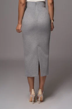 JLUXLABEL Grey Nostalgia High Waist Skirt