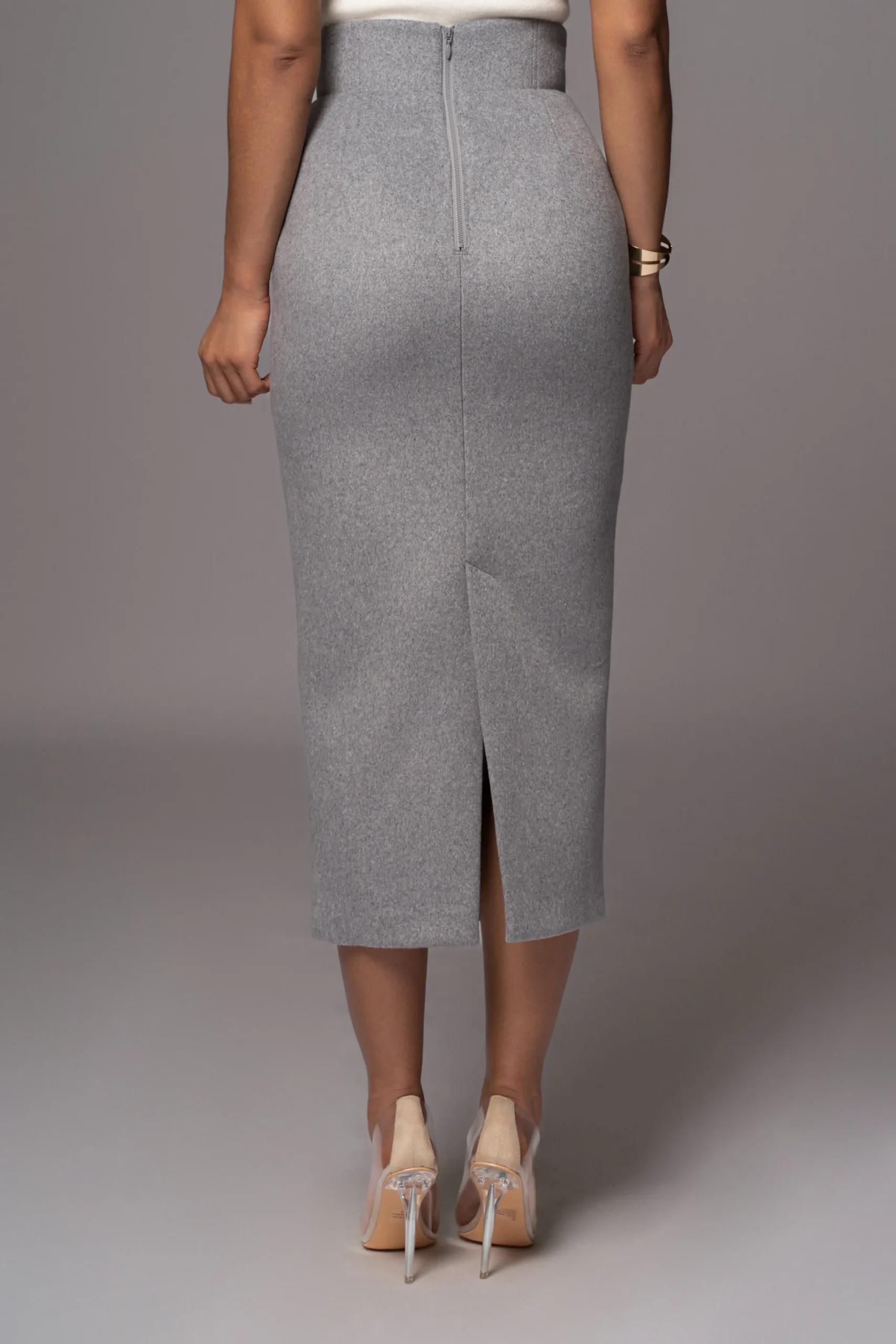 JLUXLABEL Grey Nostalgia High Waist Skirt
