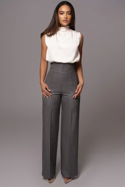 JLUXLABEL Grey Novena Woven Pants