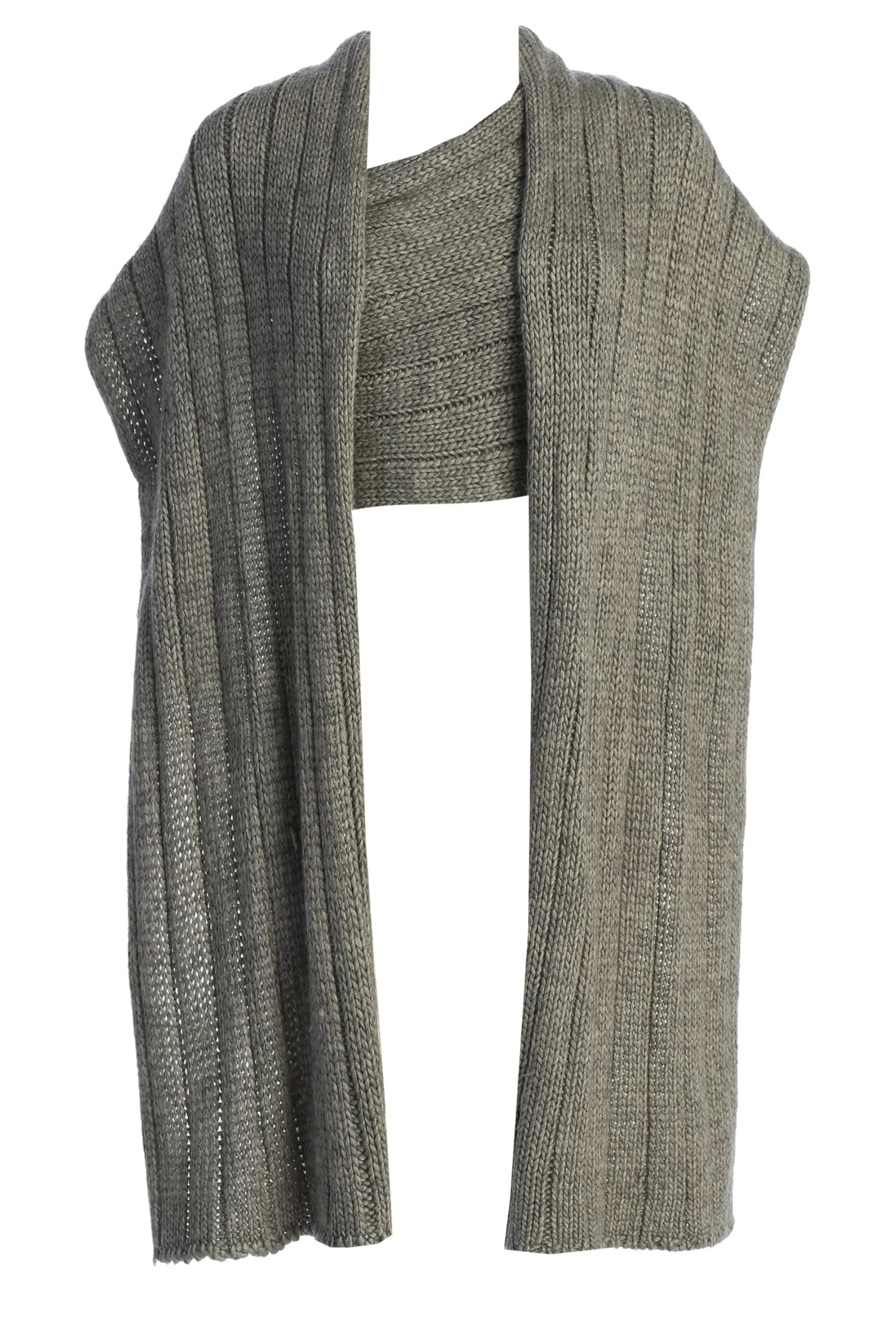 JLUXLABEL Grey Soft Life Cable Knit Sweater Top